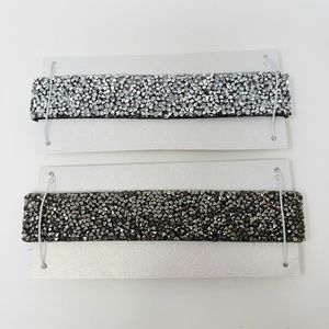 Lot of 2 Chunky Rhinestone Choker Necklaces Silver